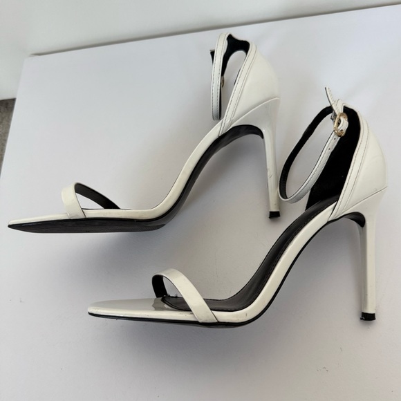 Mango White Patent Ankle-Cuff Strap Stiletto Heels Sandals. US 7.5 EU 38. Used. - Picture 9 of 16